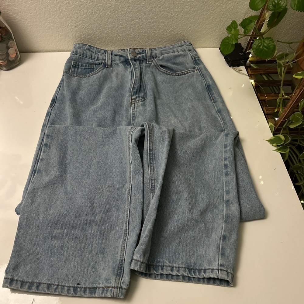 SHEIN Light Blue Flare & Wide Leg Jeans